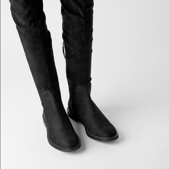 **SOLD** Zara stretch shaft flat boots - Picture 1 of 7